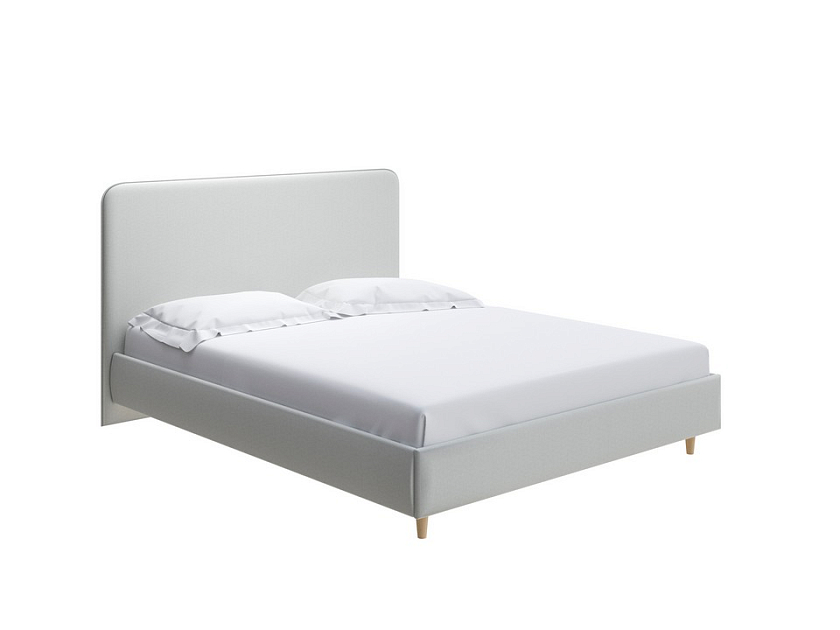 Кровать Mia 160x200 Ткань: Рогожка Тетра Молочный - Стильная кровать со встроенным основанием
