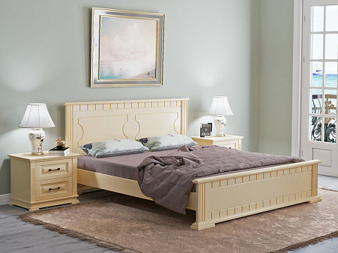 Деревянная кровать Milena-М - Модель из маcсива. Изголовье украшено декоративной резкой.