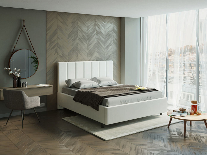 Кровать Oktava 140x200 Экокожа Коричневый - Кровать в лаконичном дизайне в обивке из мебельной ткани или экокожи.