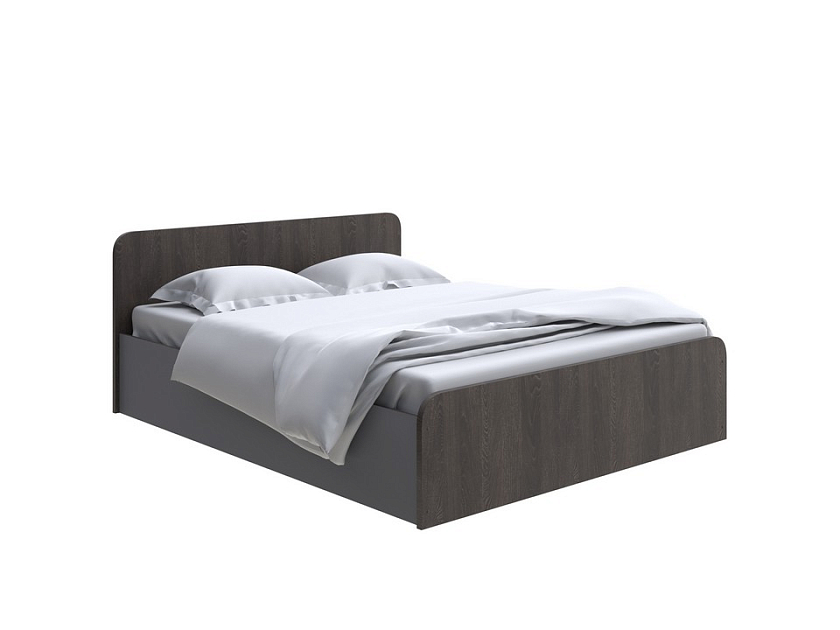 Кровать Way Plus с подъемным механизмом 160x200 ЛДСП Дуб Кантербери/Вулканический серый - Кровать в эко-стиле с глубоким бельевым ящиком