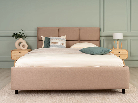 Зеленая кровать Malina - Изящная кровать без встроенного основания из массива сосны с мягкими элементами.