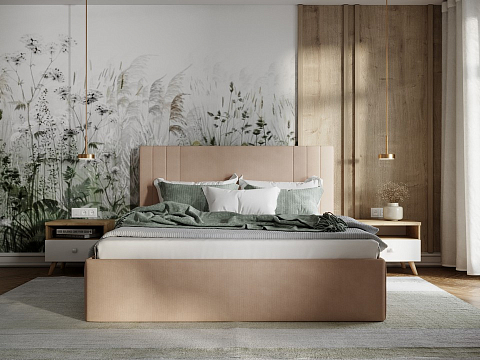 Кровать полуторная Liberty - Аккуратная мягкая кровать в обивке из мебельной ткани