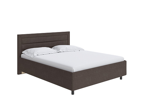 Коричневая кровать Next Life 2 - Cтильная модель в стиле минимализм с горизонтальными строчками