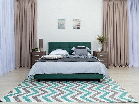 Коричневая кровать Next Life 1 - Современная кровать в стиле минимализм с декоративной строчкой
