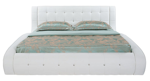 Зеленая кровать Nuvola-1 - Кровать футуристичного дизайна из экокожи класса «Люкс».