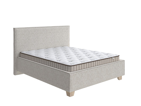 Кровать Hygge Simple - Мягкая кровать с ножками из массива березы и объемным изголовьем