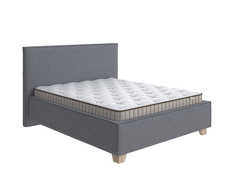 Большая кровать Hygge Simple - Мягкая кровать с ножками из массива березы и объемным изголовьем