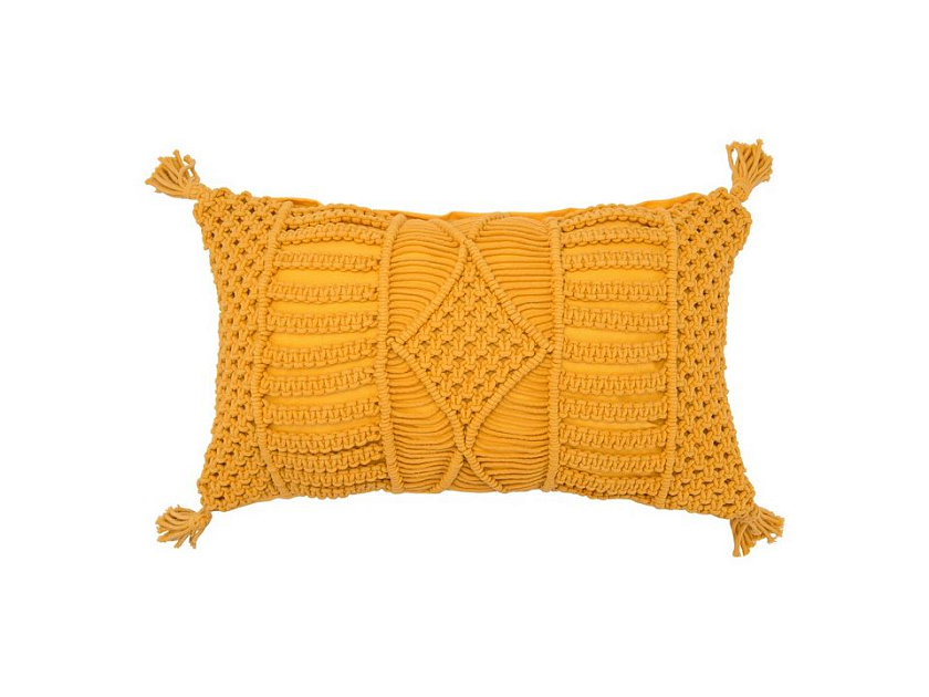 Чехол для декоративной подушки Tkano горчичный - Чехол для декоративной подушки с объемным узором горчичного цвета