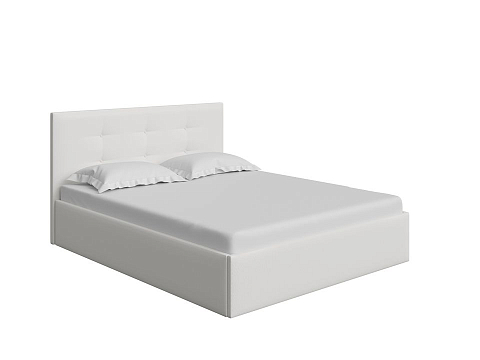 Двуспальная кровать с матрасом Forsa - Универсальная кровать с мягким изголовьем, выполненным из рогожки.