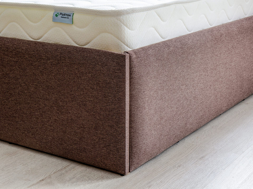 Кровать Forsa 140x200 Ткань: Велюр Ultra Песочный - Универсальная кровать с мягким изголовьем, выполненным из рогожки.