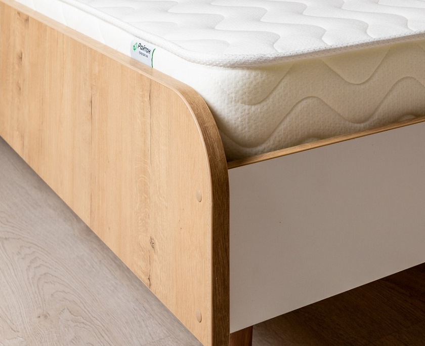 Кровать Way 180x200 ЛДСП Дуб Кантербери - Компактная корпусная кровать на деревянных опорах
