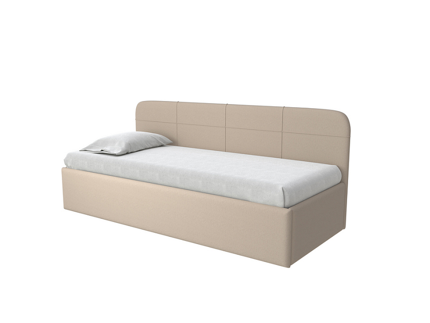 Кровать Life Junior софа (без основания) 80x200 Ткань: Рогожка Тетра Бежевый - Небольшая кровать в мягкой обивке в лаконичном дизайне.